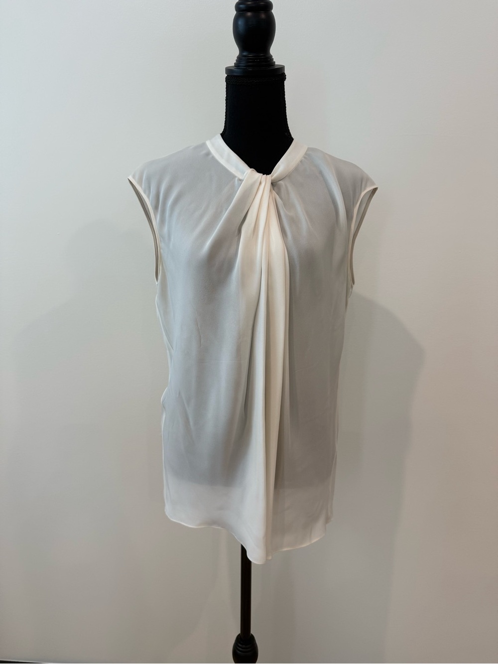 Antonio Melani Ivory Draped Neck Blouse – Size Medium